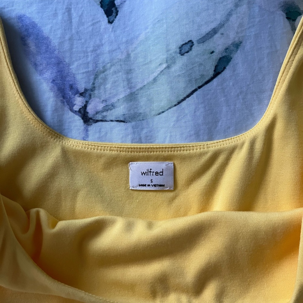Aritzia Wilfred Sunny Yellow Wrap Dress